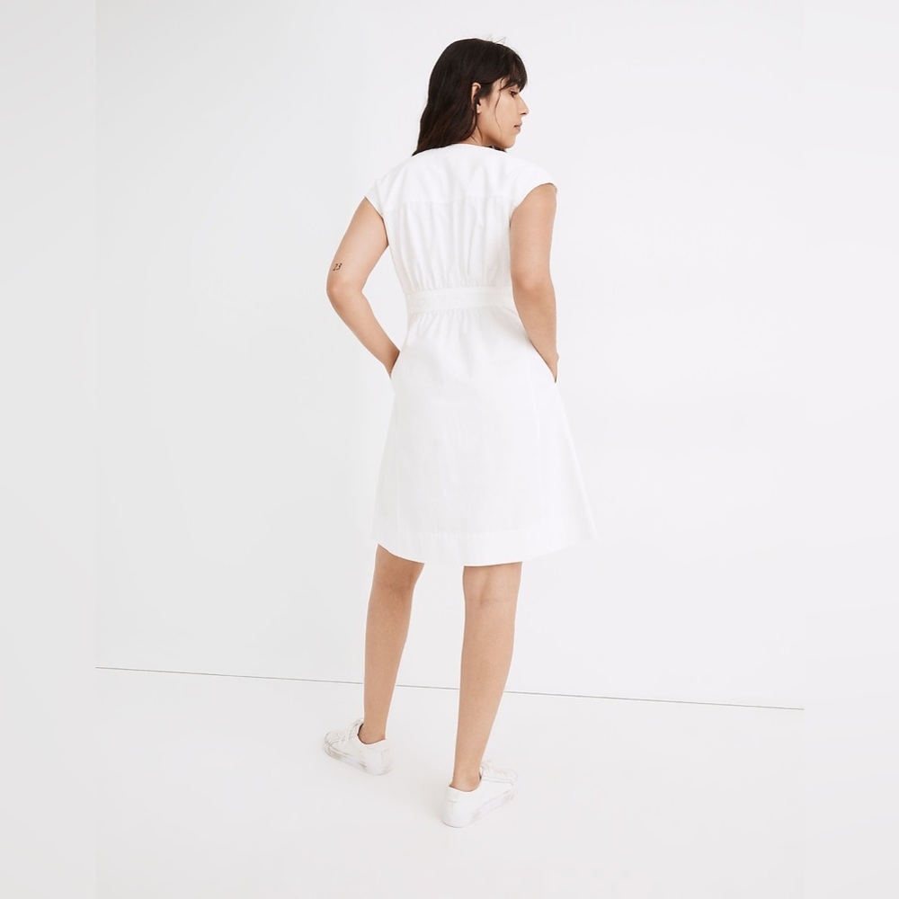 New Madewell Denim Cap-Sleeve Button-Front Dress … - image 3